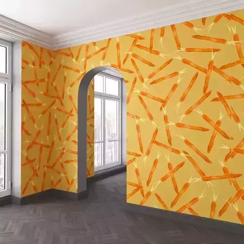 WallDeco-Life-var-22 room with orange and wallpaper