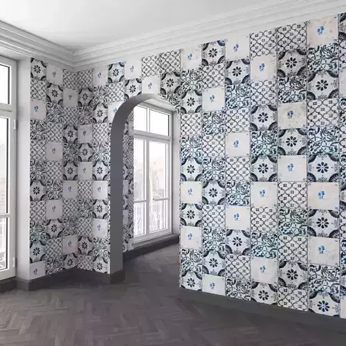 WallDeco-Life-var-100 room with tiled walls