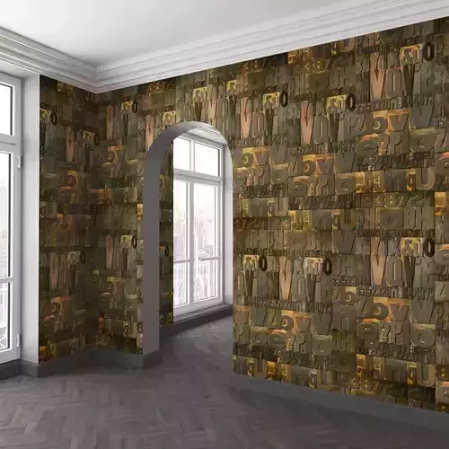 WallDeco-Life-var-73 room with wooden floor and wallpaper