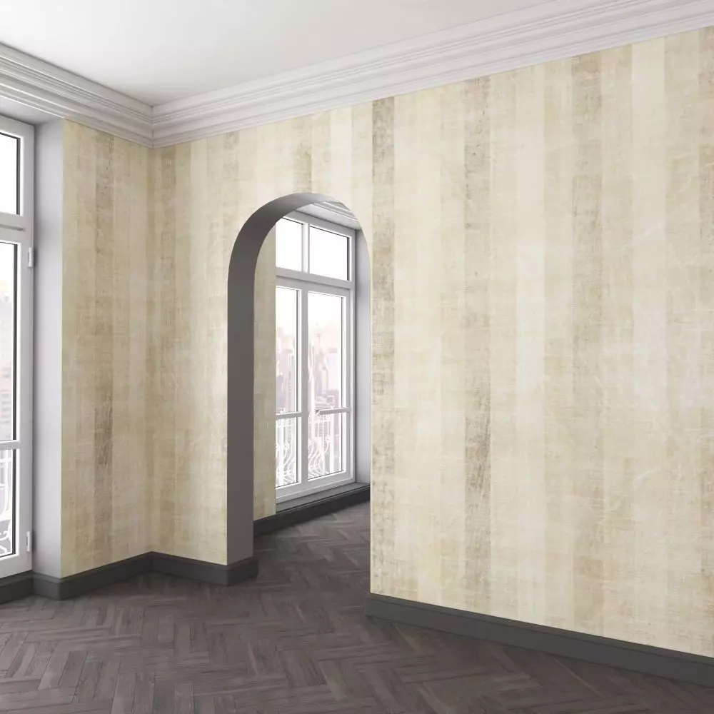 WallDeco-Life-var-82 empty room with striped wallpaper 3D model