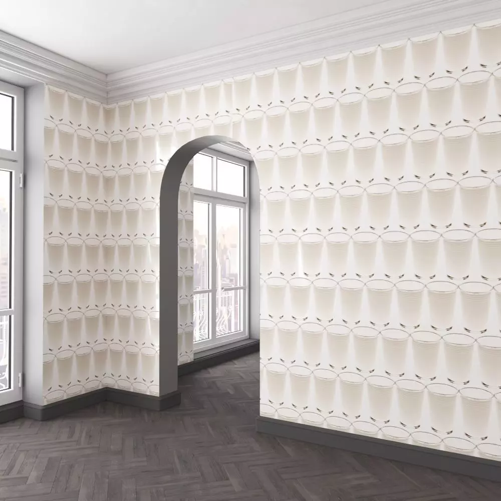 WallDeco-Life-var-83 empty room with wallpaper 3D model