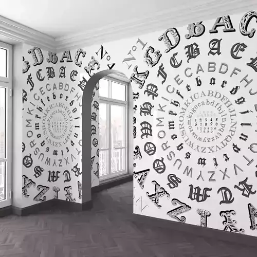 WallDeco-Life-var-85 room with letters on wall