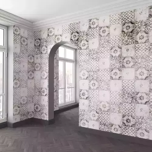 WallDeco-Life-var-87 empty room with tiled wall