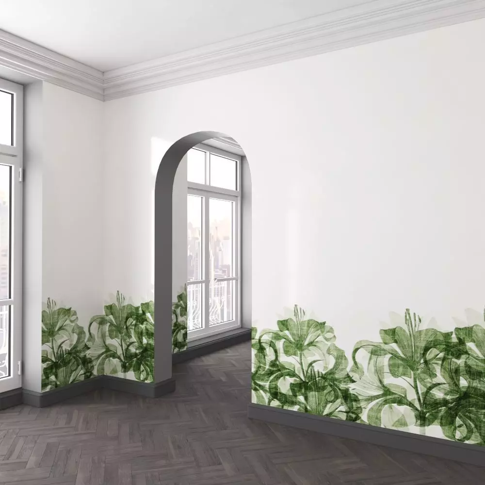 WallDeco-Life-var-88 empty room with plants on wall 3D model