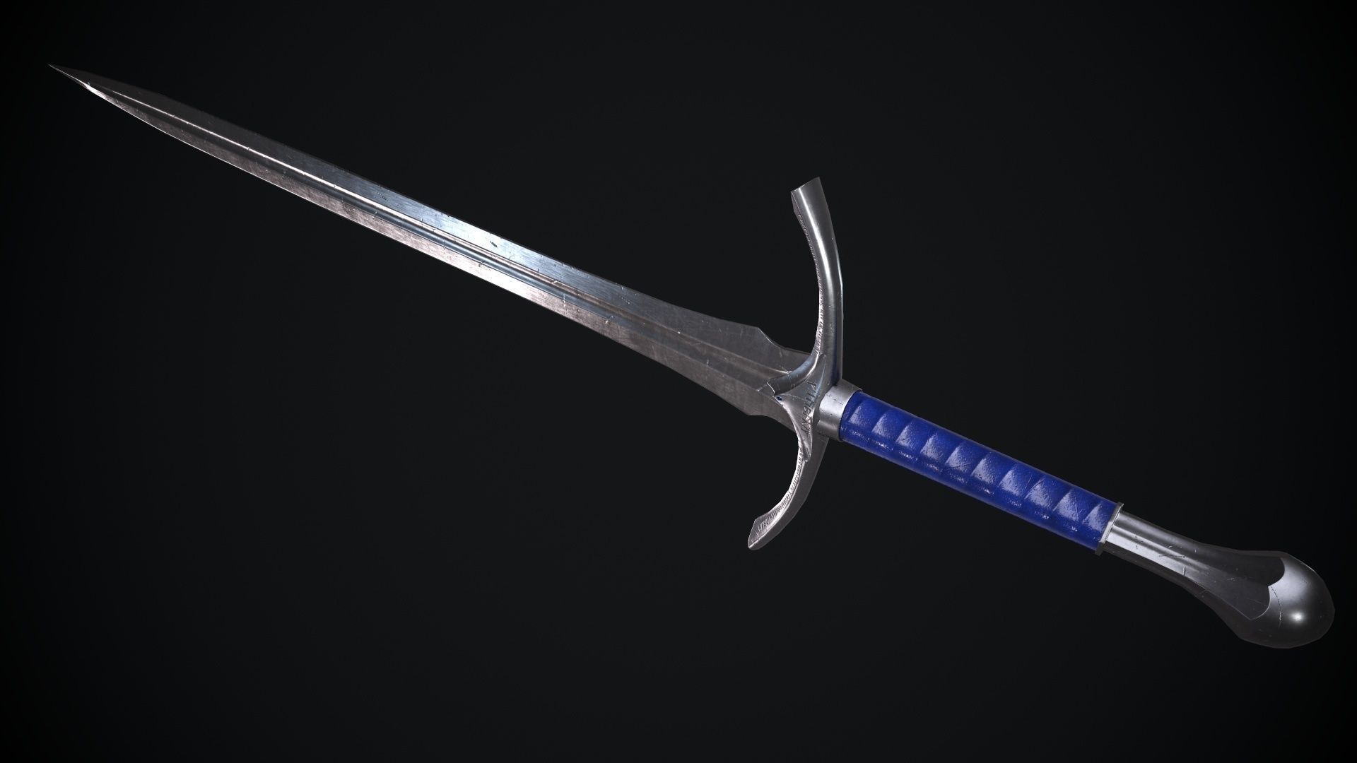 Glamdring Sword from The Lord of the Rings Movie Low-poly 3D model_18