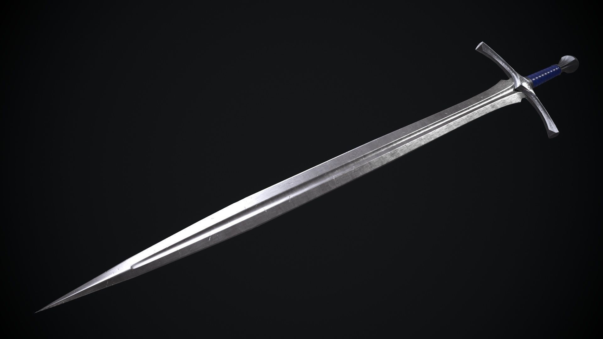 Glamdring Sword from The Lord of the Rings Movie Low-poly 3D model_6
