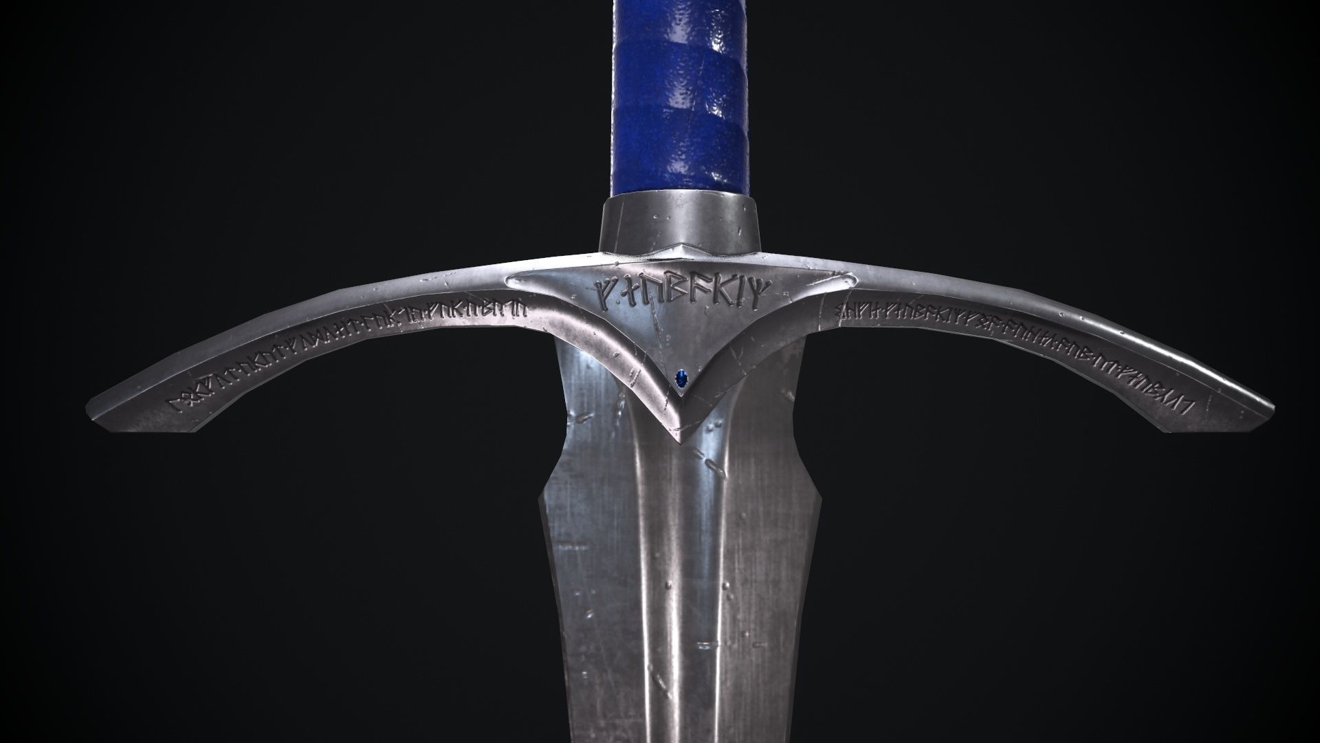 Glamdring Sword from The Lord of the Rings Movie Low-poly 3D model_10