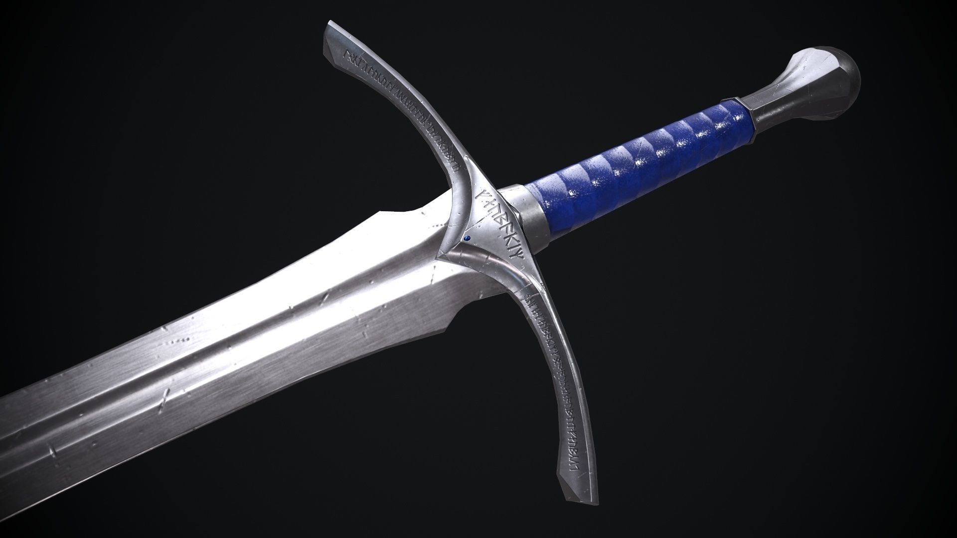 Glamdring Sword from The Lord of the Rings Movie Low-poly 3D model_9