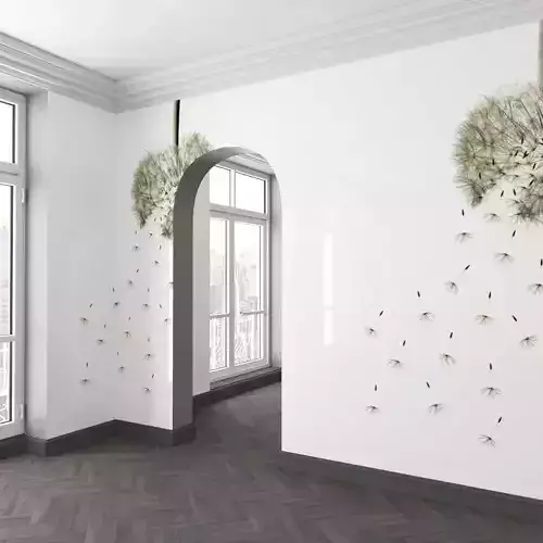 WallDeco-Life-var-103 empty room with dandelion wall art