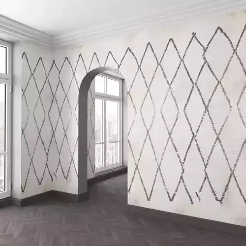 WallDeco-Life-var-108 empty room with geometric pattern on wall