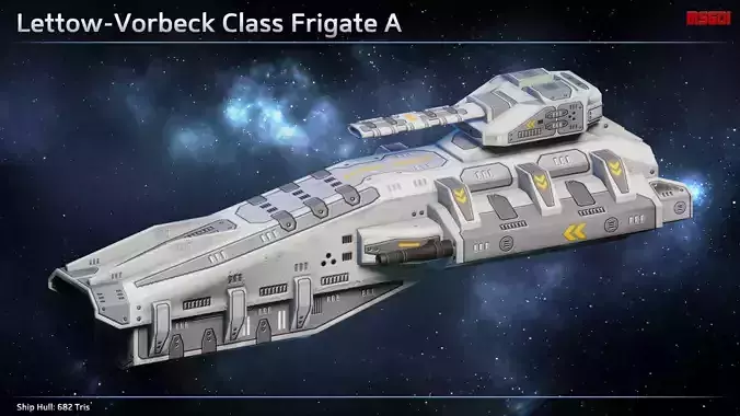Spaceship Lettow-Vorbeck Frigates Low-poly 3D model