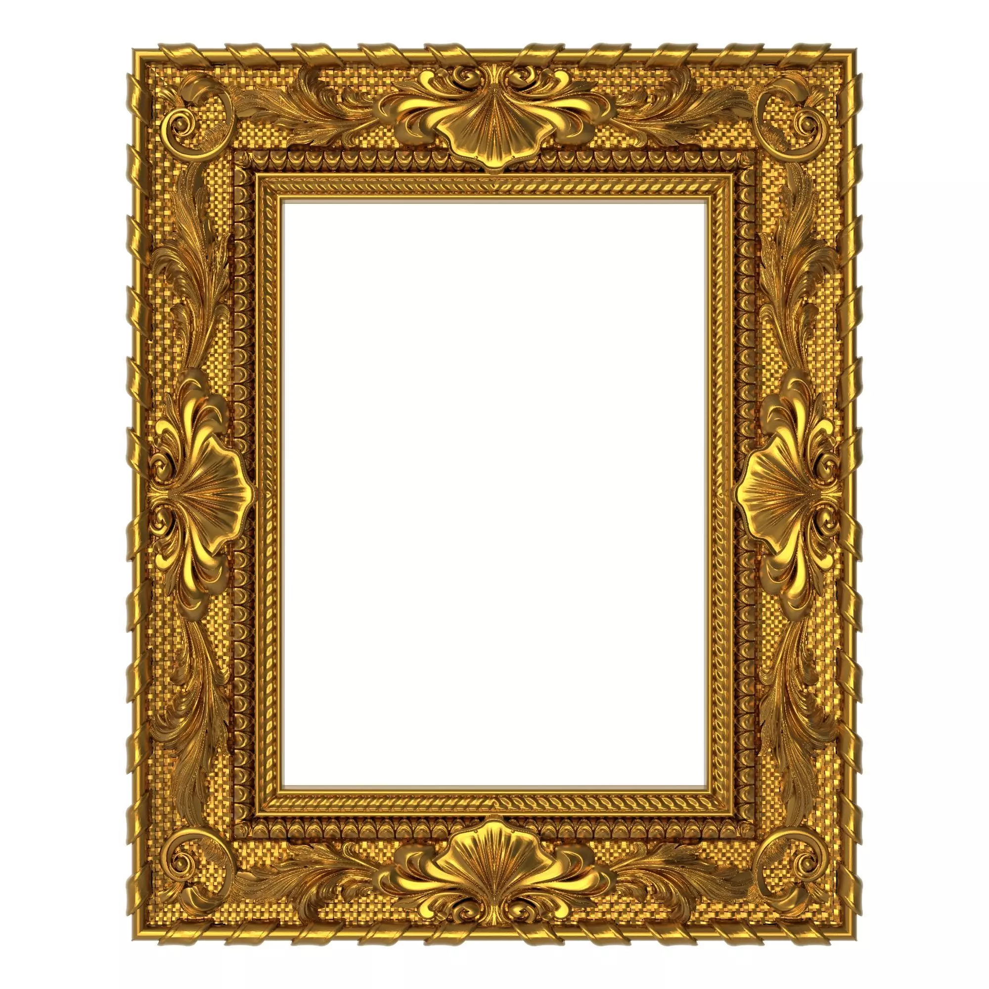 Carved Picture Frame 3D model_0