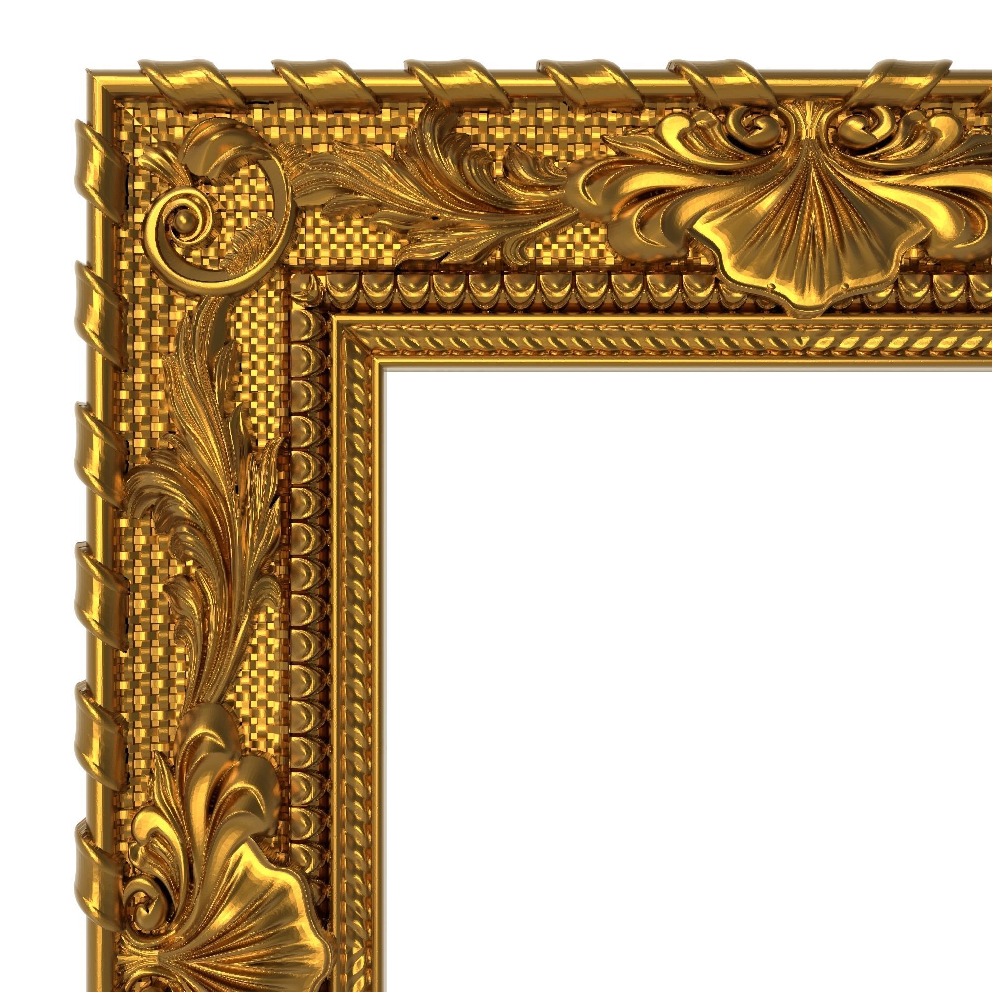Carved Picture Frame 3D model_1