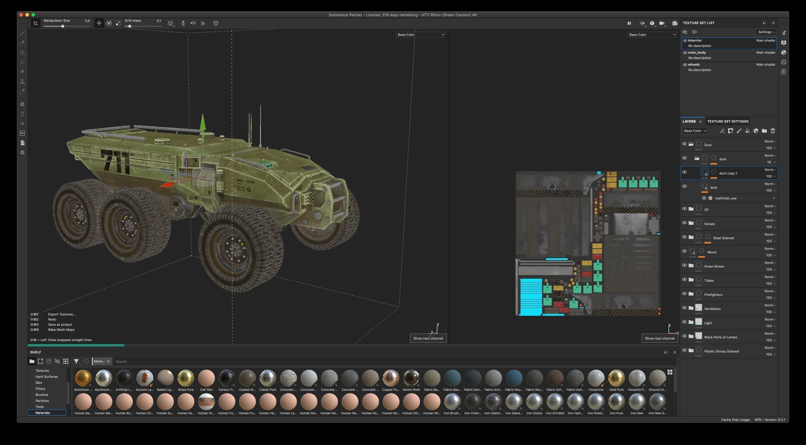 Technical Vehicle Green Source Files Attached 8K Textures Low-poly 3D model_19