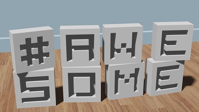 Letter Blocks Alphabet Set 3D print model