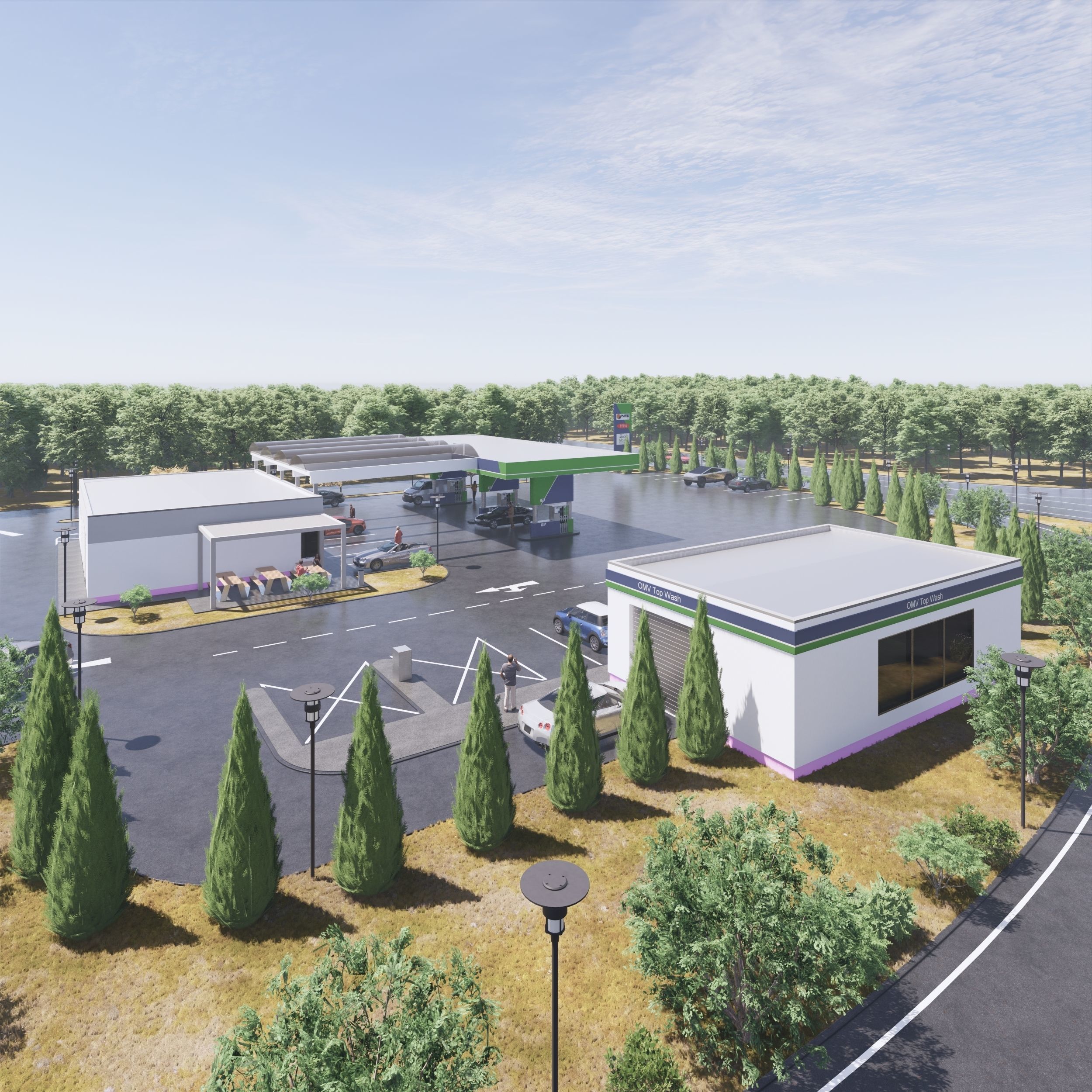 Gas station 3D model_2