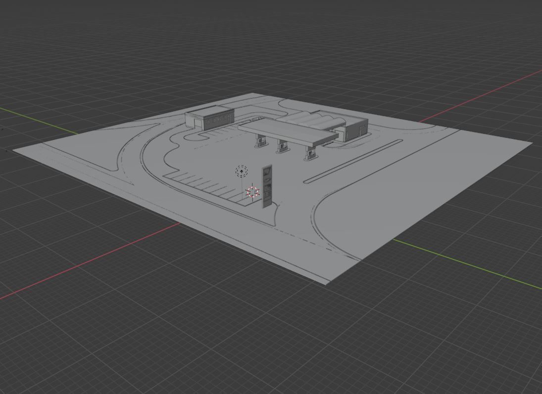 Gas station 3D model_15
