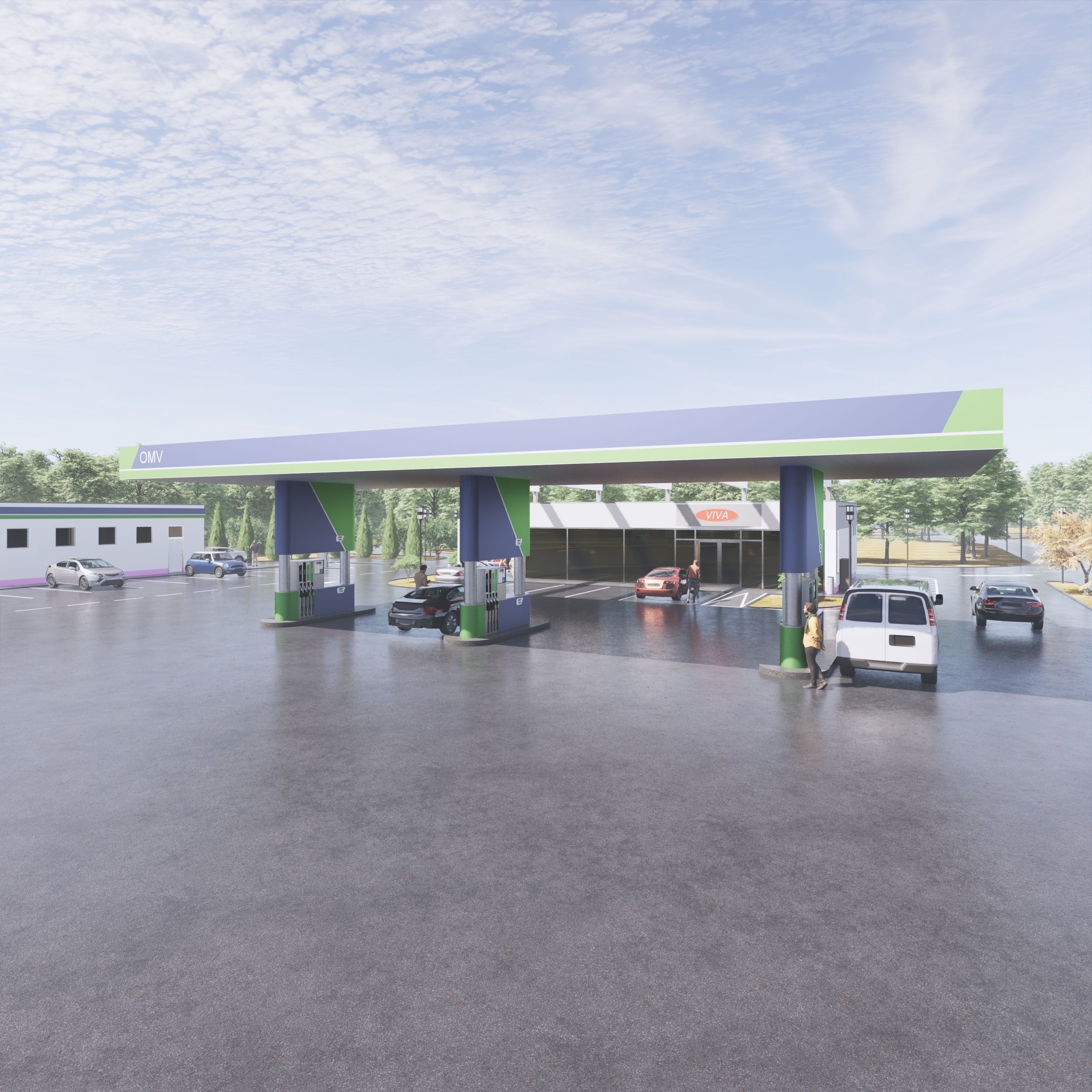 Gas station 3D model_6
