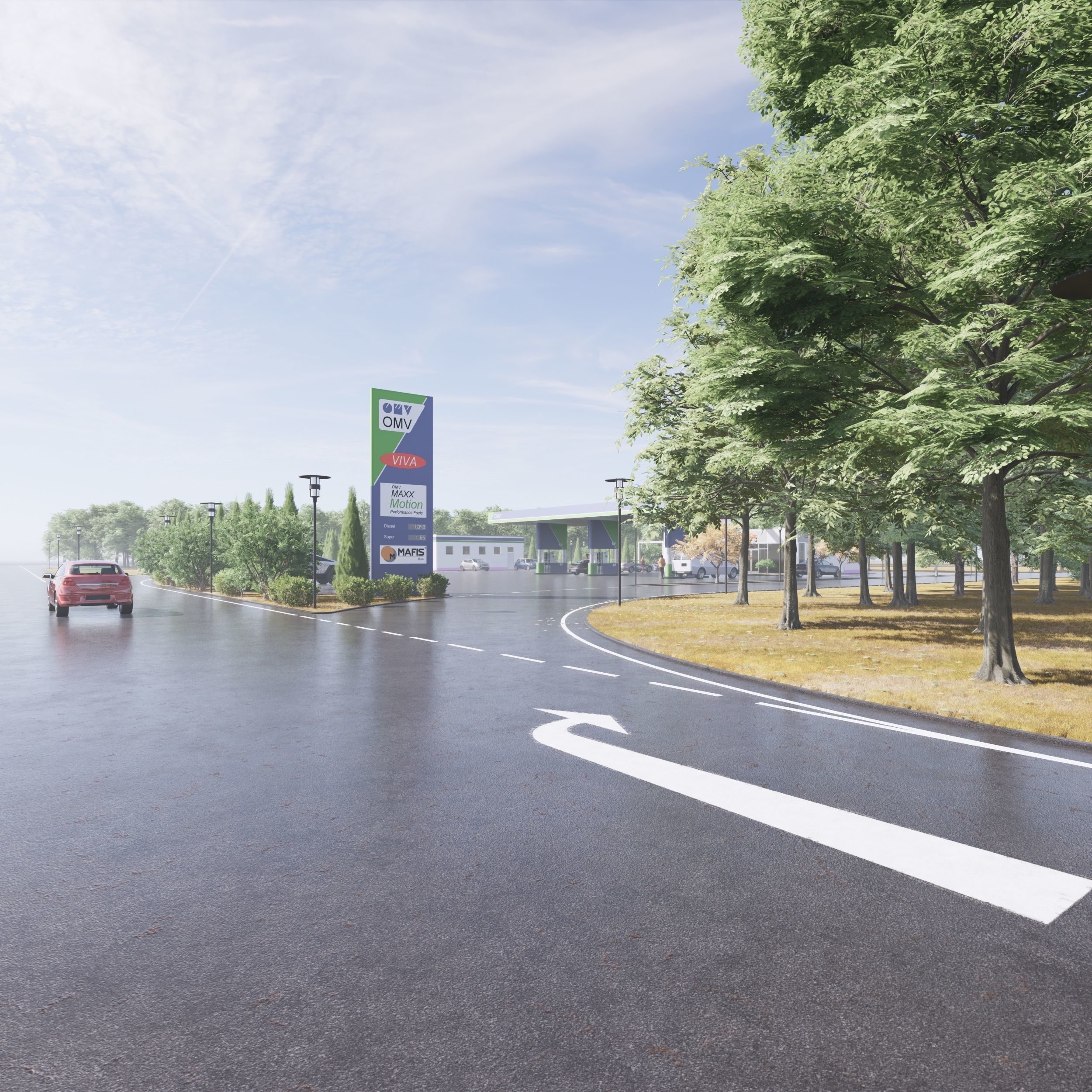 Gas station 3D model_4