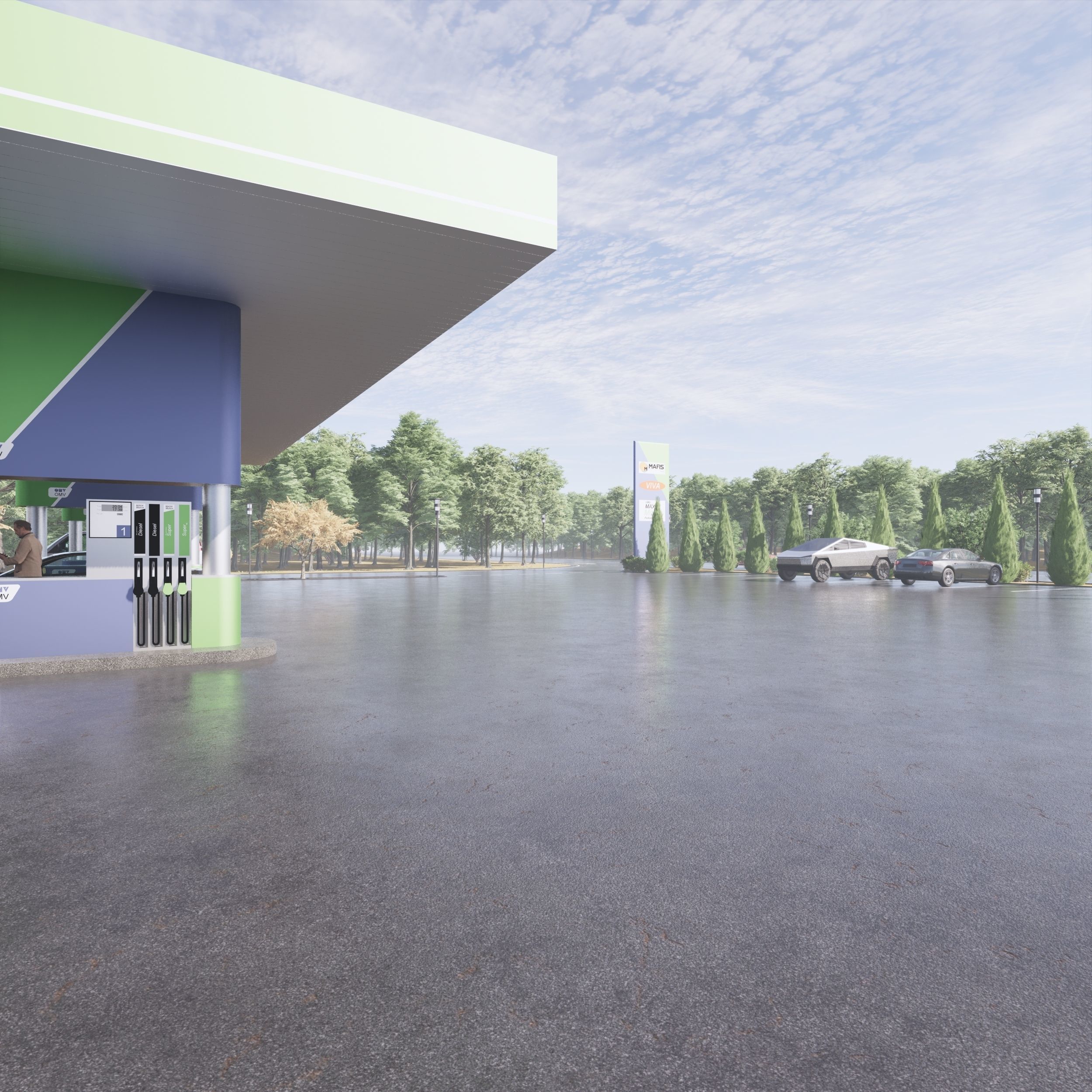 Gas station 3D model_13