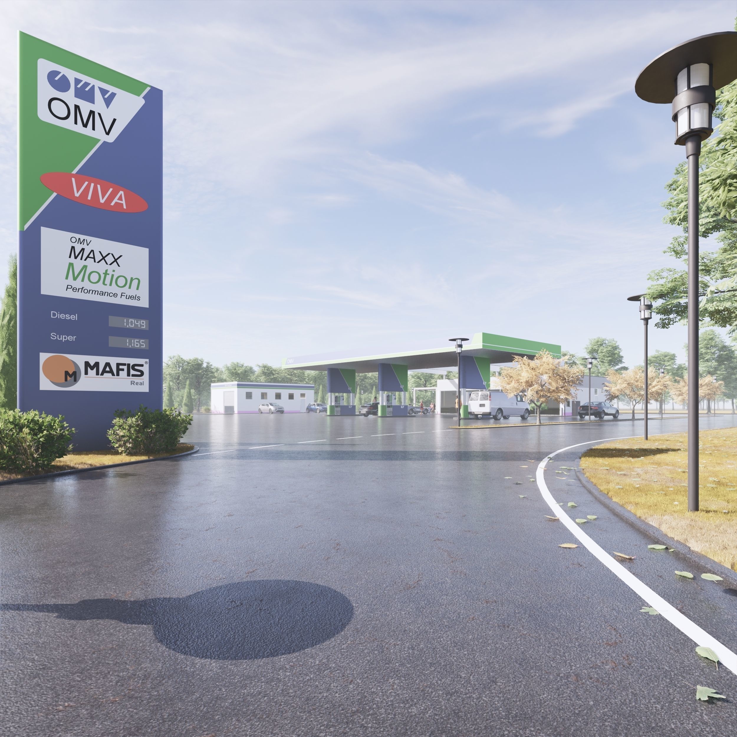 Gas station 3D model_5