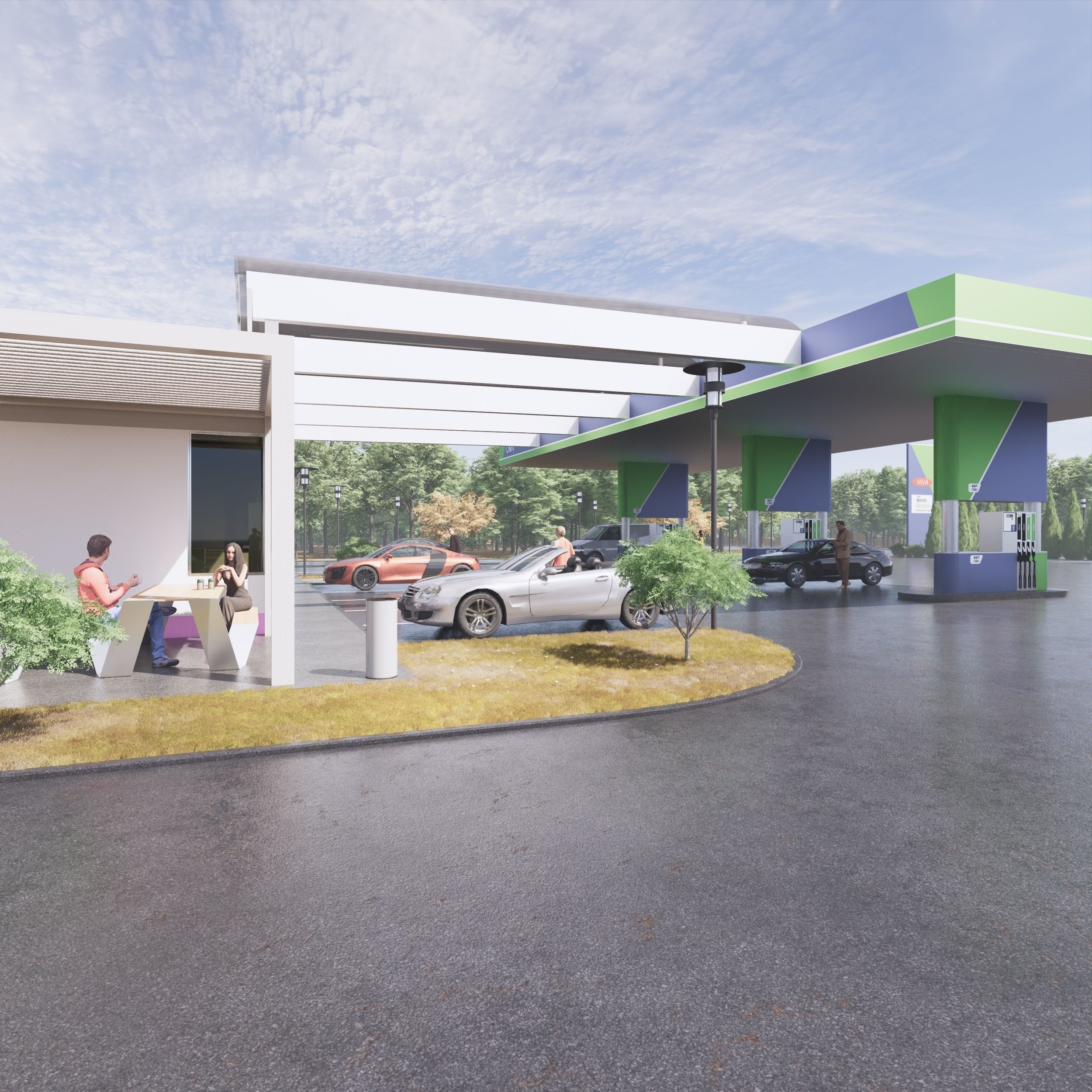 Gas station 3D model_8