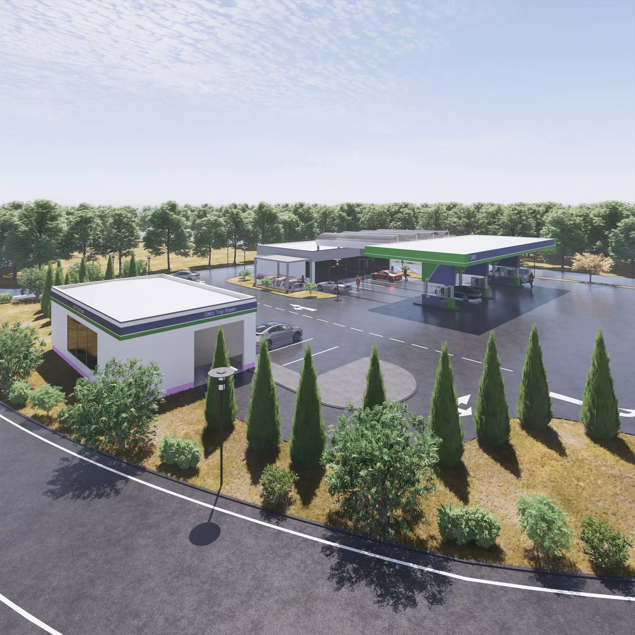 Gas station 3D model_0