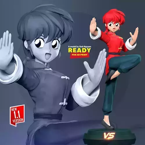 Ranma anime character 3D print model