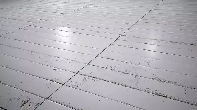 White Painted stackbond parquet - PBR textures Low-poly 3D model