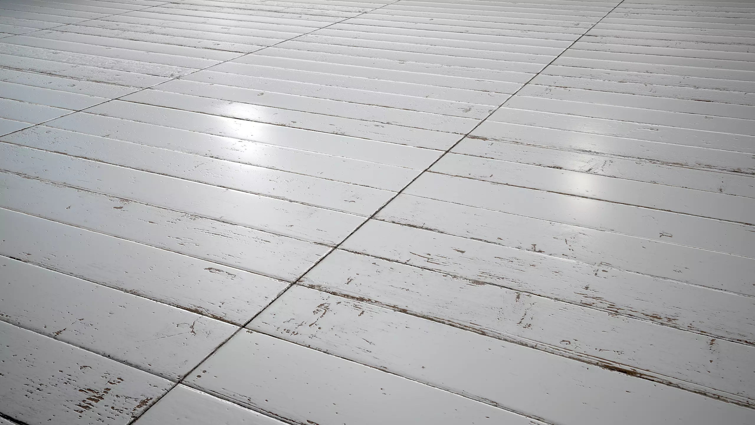 White Painted stackbond parquet - PBR textures Low-poly 3D model_0