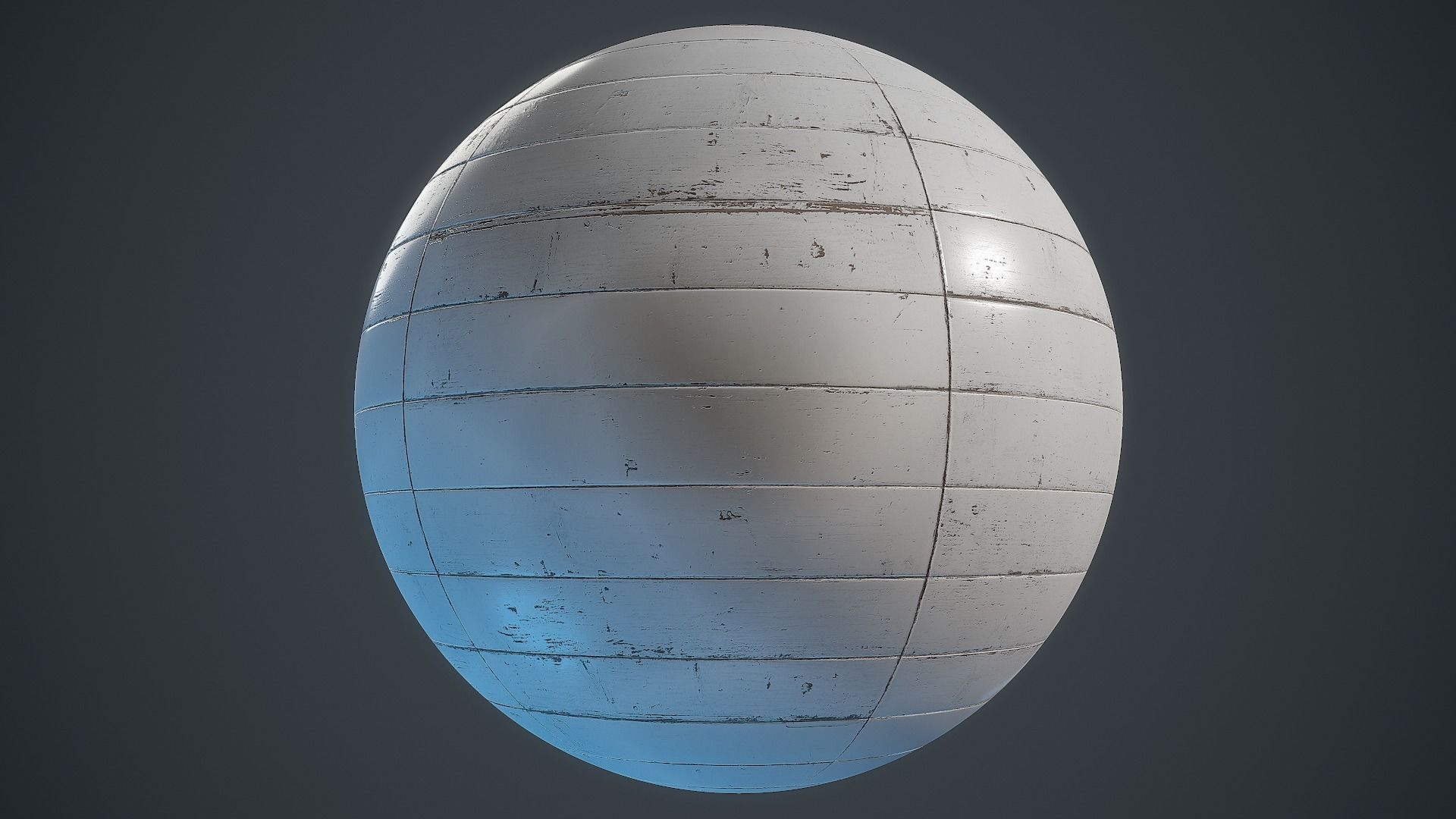 White Painted stackbond parquet - PBR textures Low-poly 3D model_1