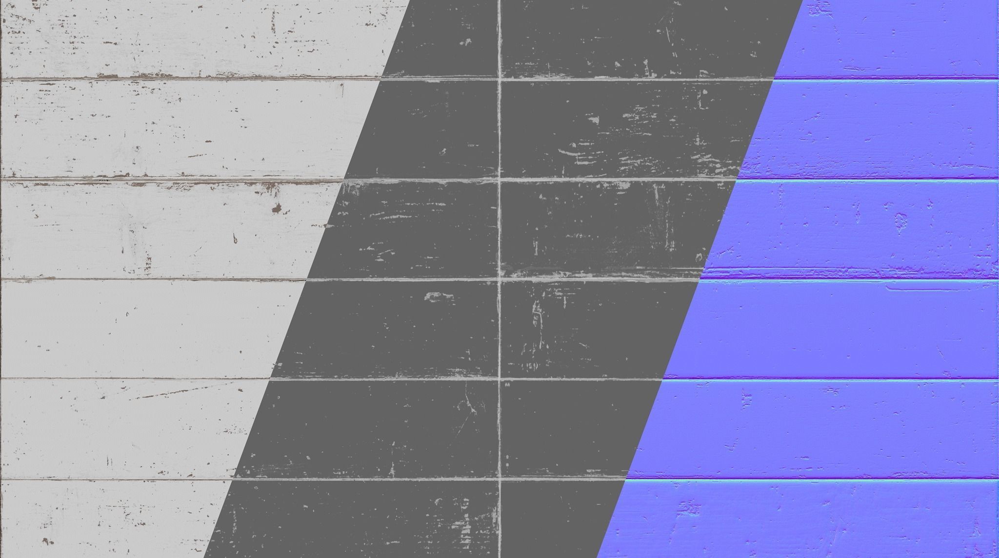 White Painted stackbond parquet - PBR textures Low-poly 3D model_3