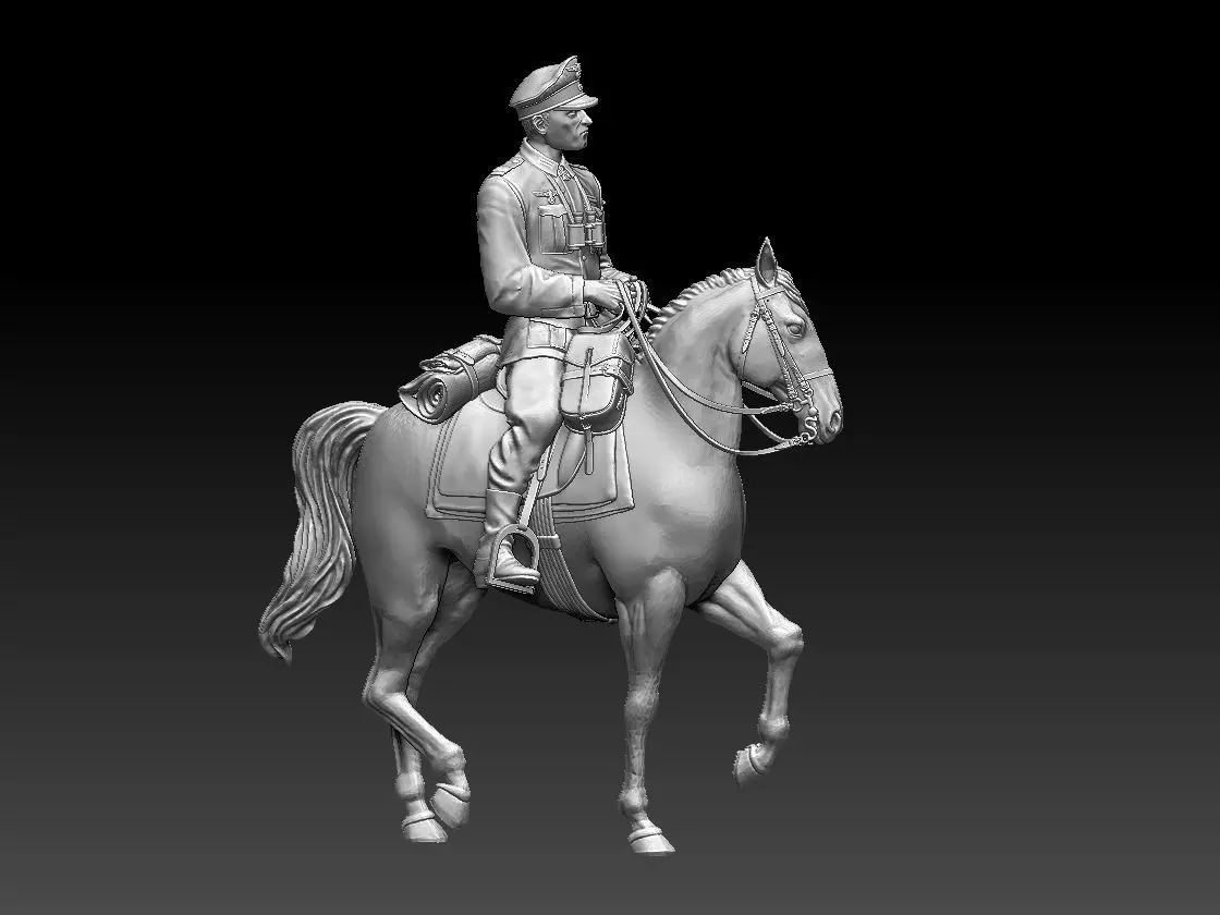 German officer rider 3D print model