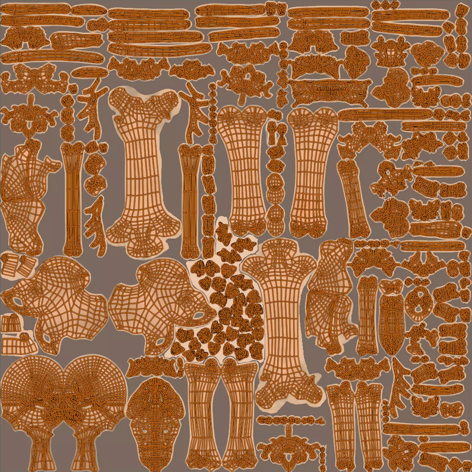 Human Skeleton - Body -- Hand Foot Spine Skull Teeth Tailbone Low-poly 3D model_4