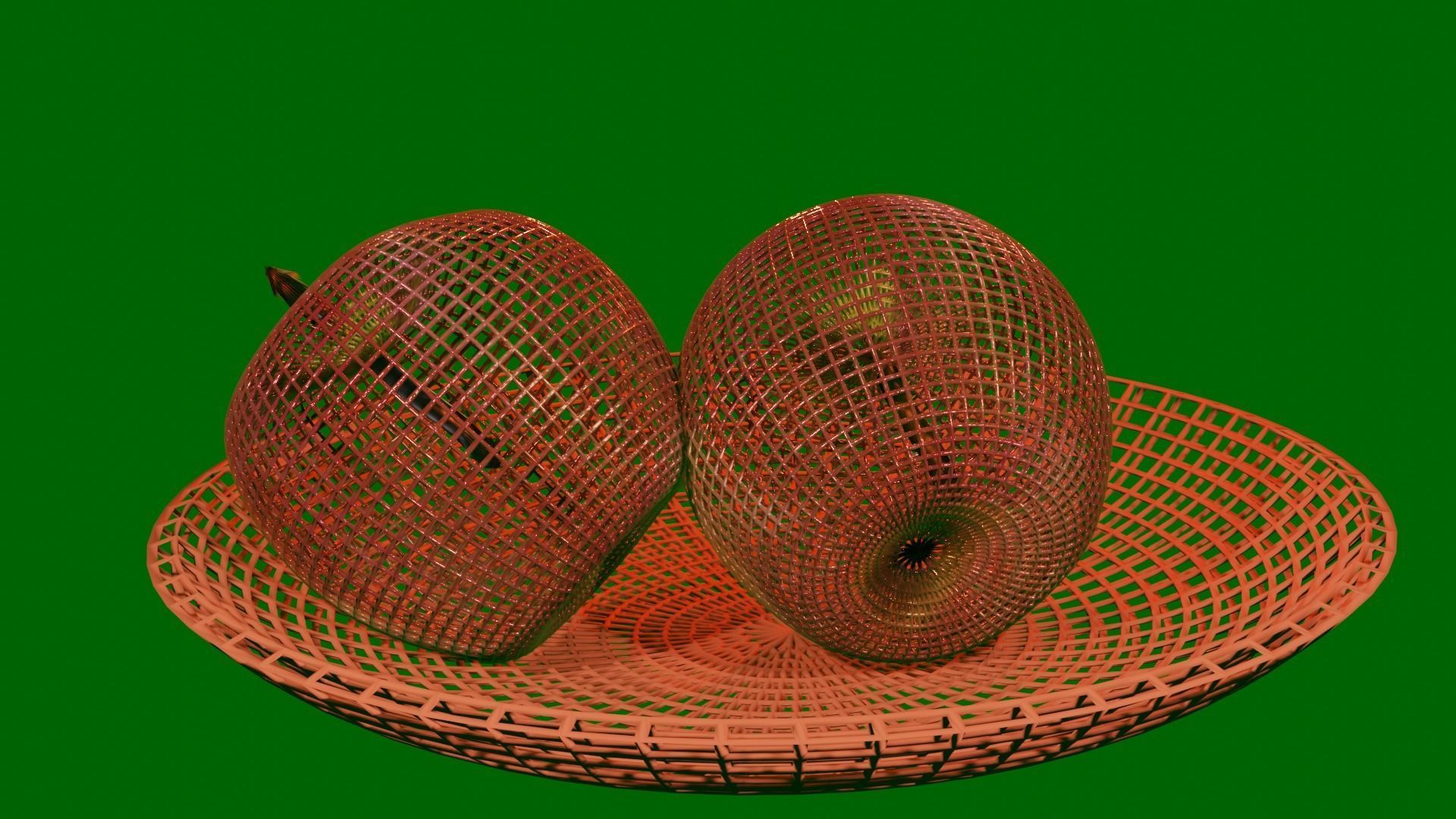 Apple two apples in bowl Free 3D model_13