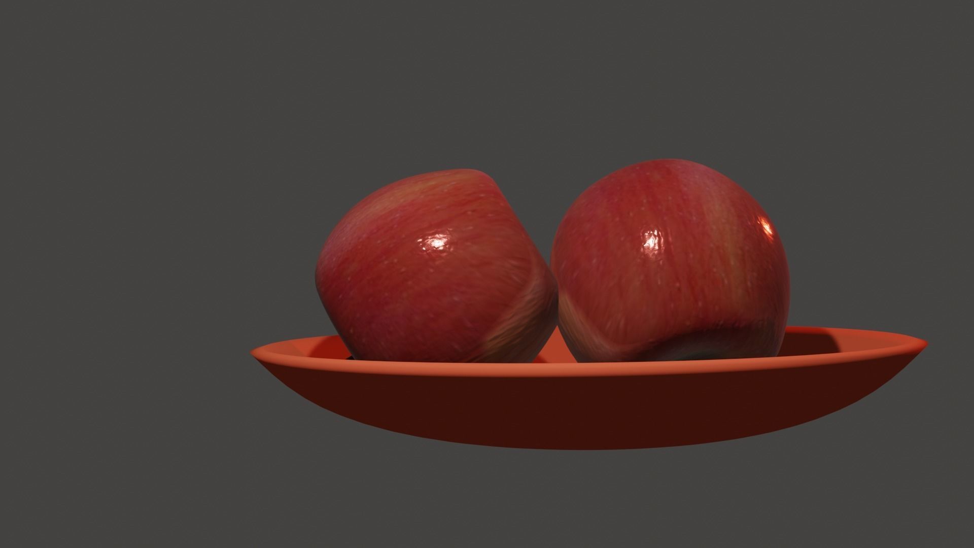 Apple two apples in bowl Free 3D model_3