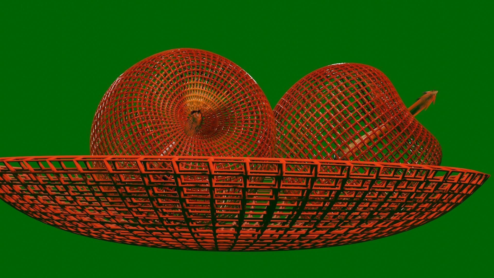 Apple two apples in bowl Free 3D model_12
