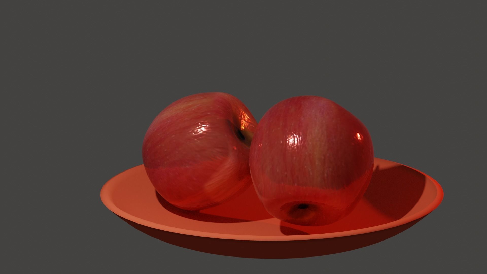 Apple two apples in bowl Free 3D model_7