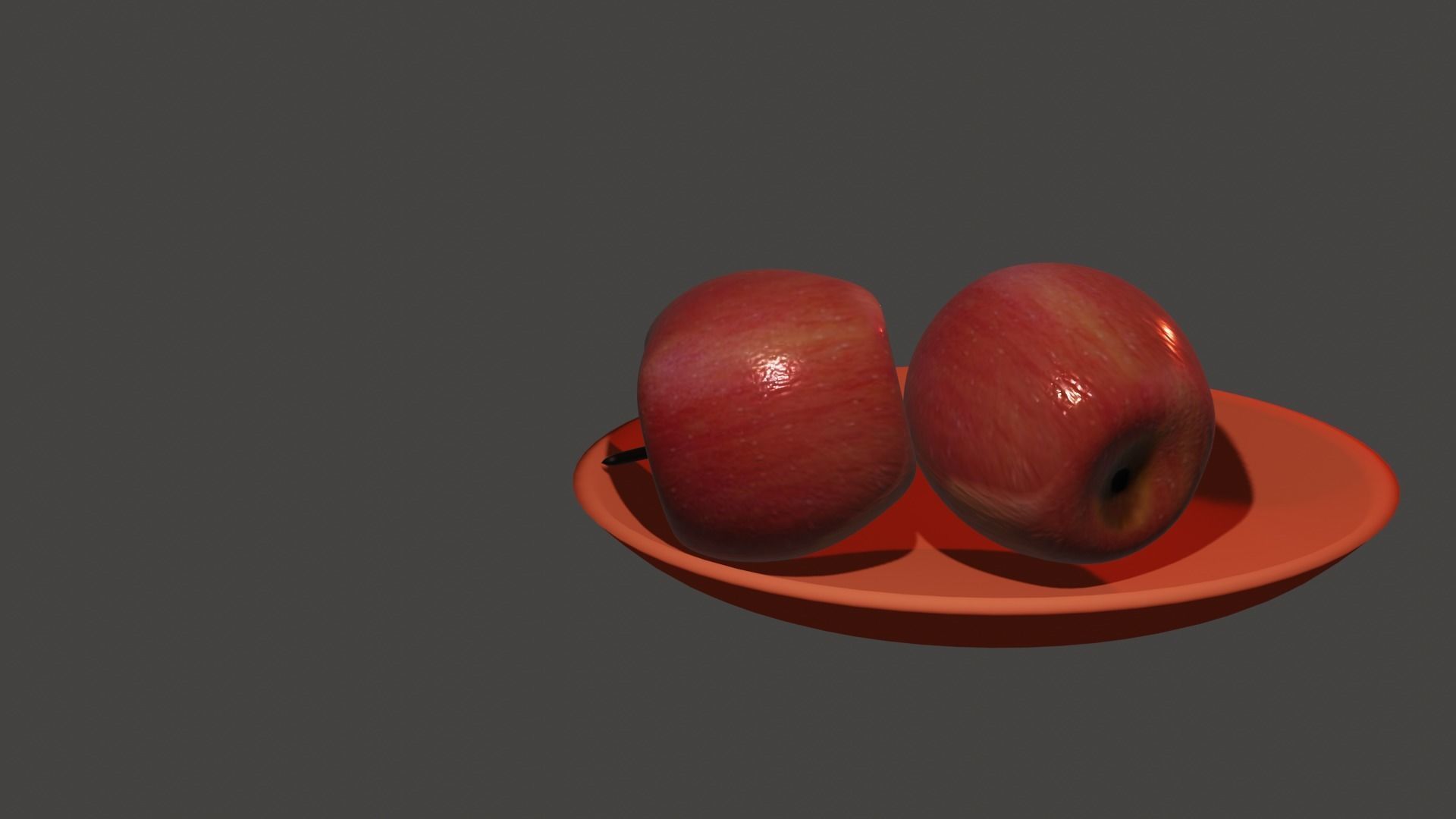 Apple two apples in bowl Free 3D model_8