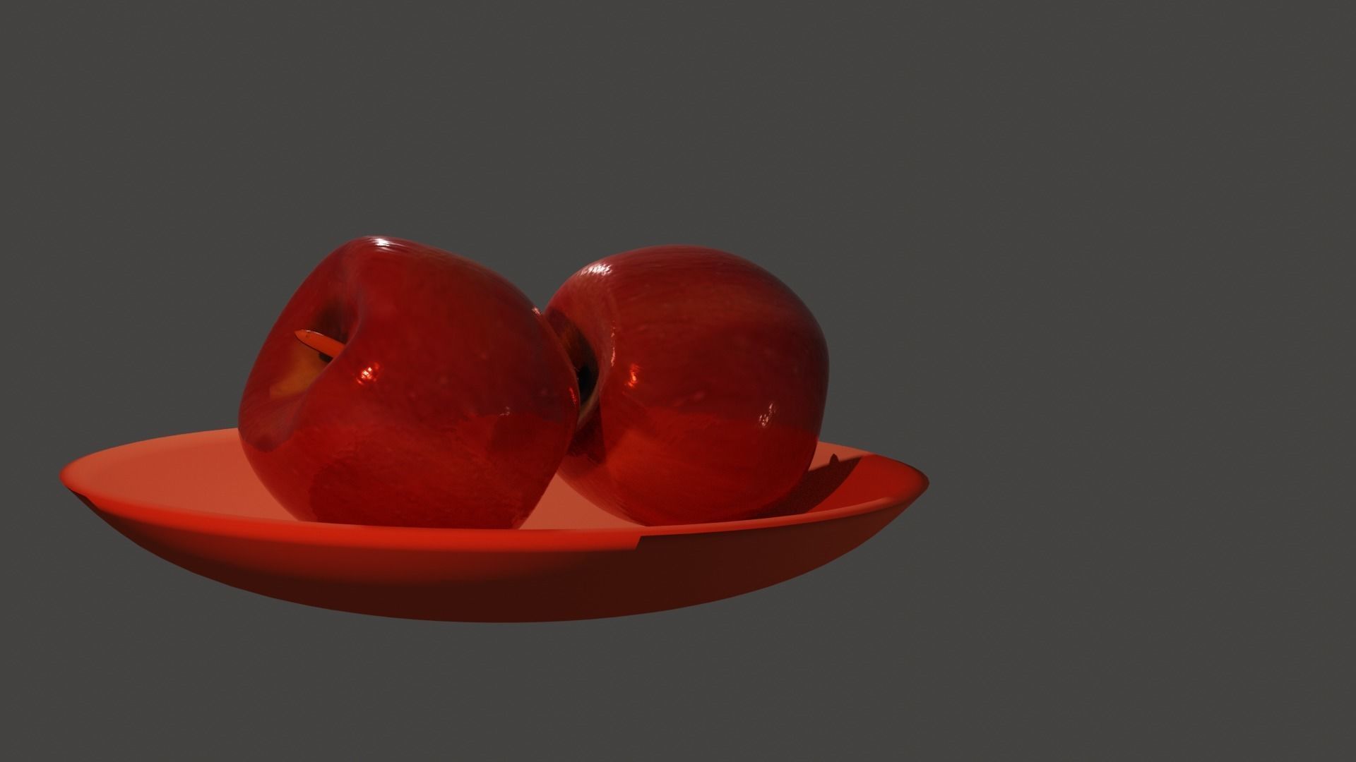 Apple two apples in bowl Free 3D model_6