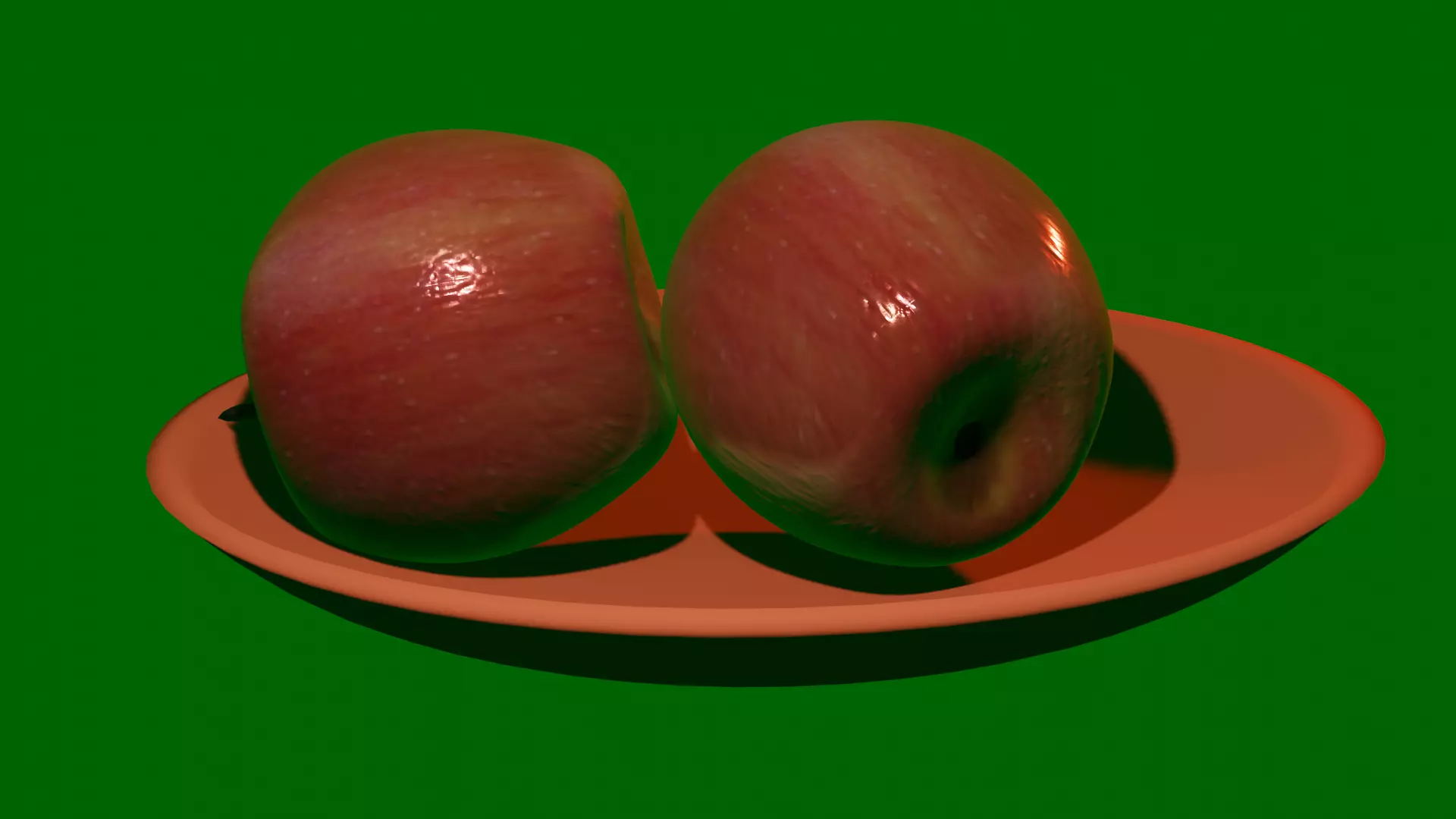 Apple two apples in bowl Free 3D model_0
