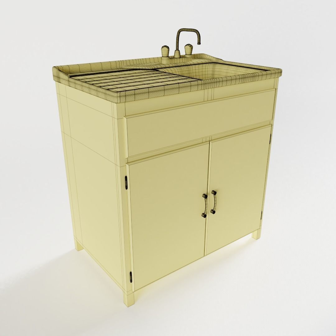 Vintage Kitchen Sink 3D model_10