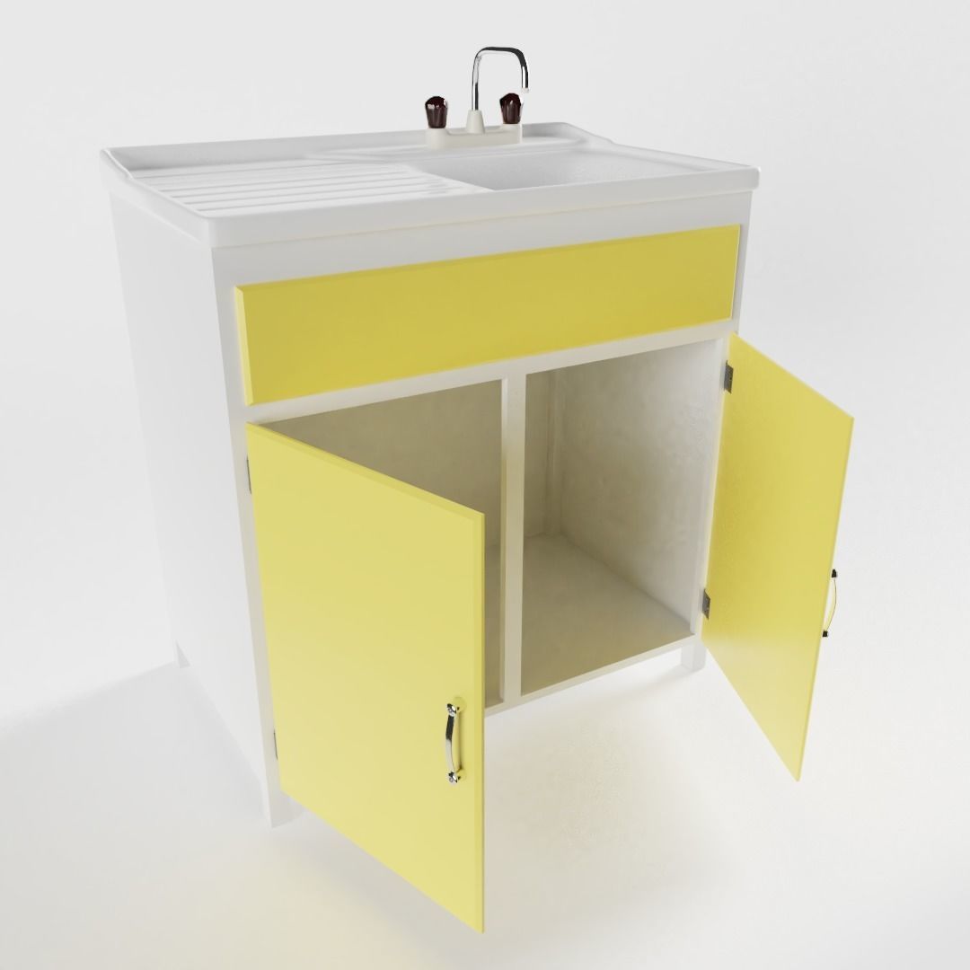 Vintage Kitchen Sink 3D model_1