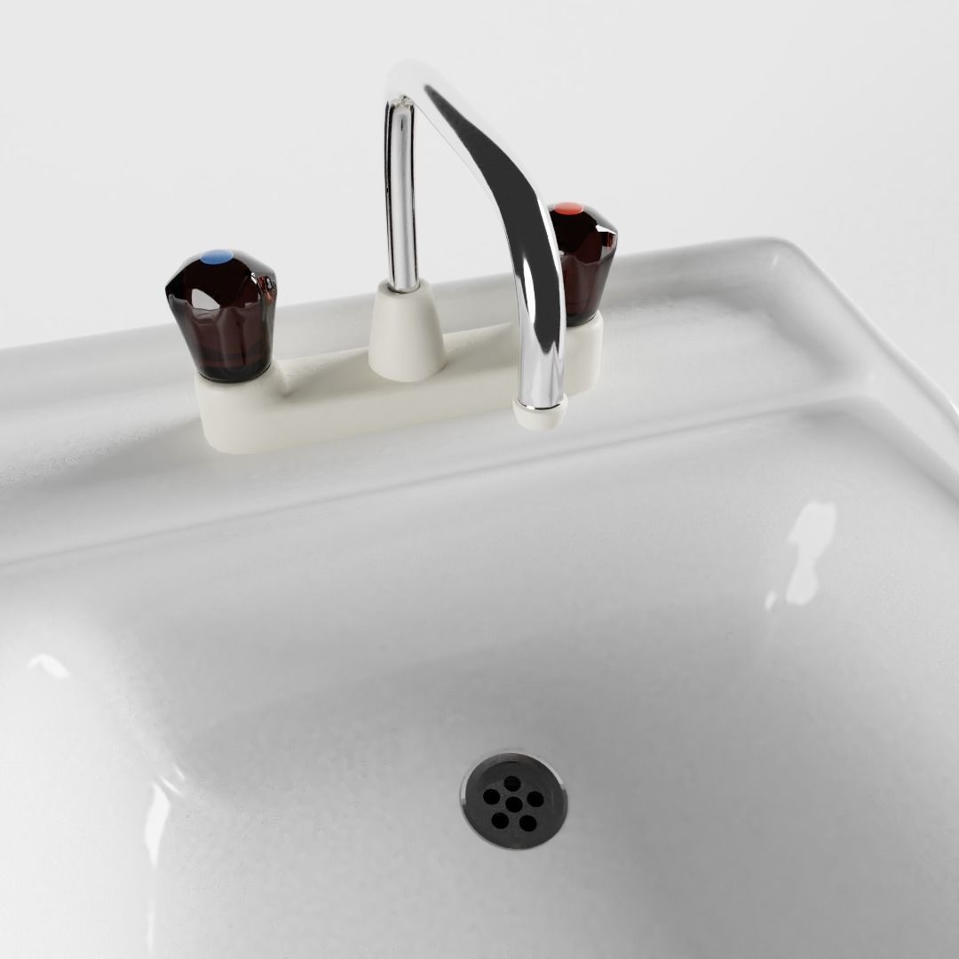 Vintage Kitchen Sink 3D model_6