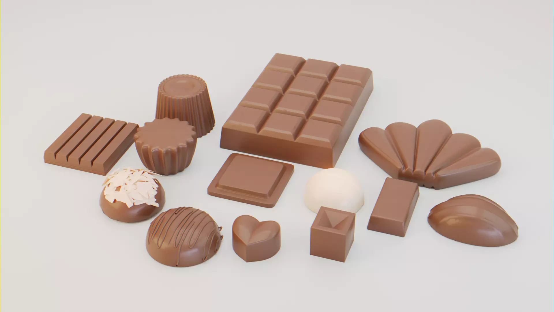Chocolate Assets 3d model Free 3D model