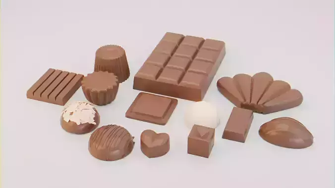 Chocolate Assets 3d model Free 3D model