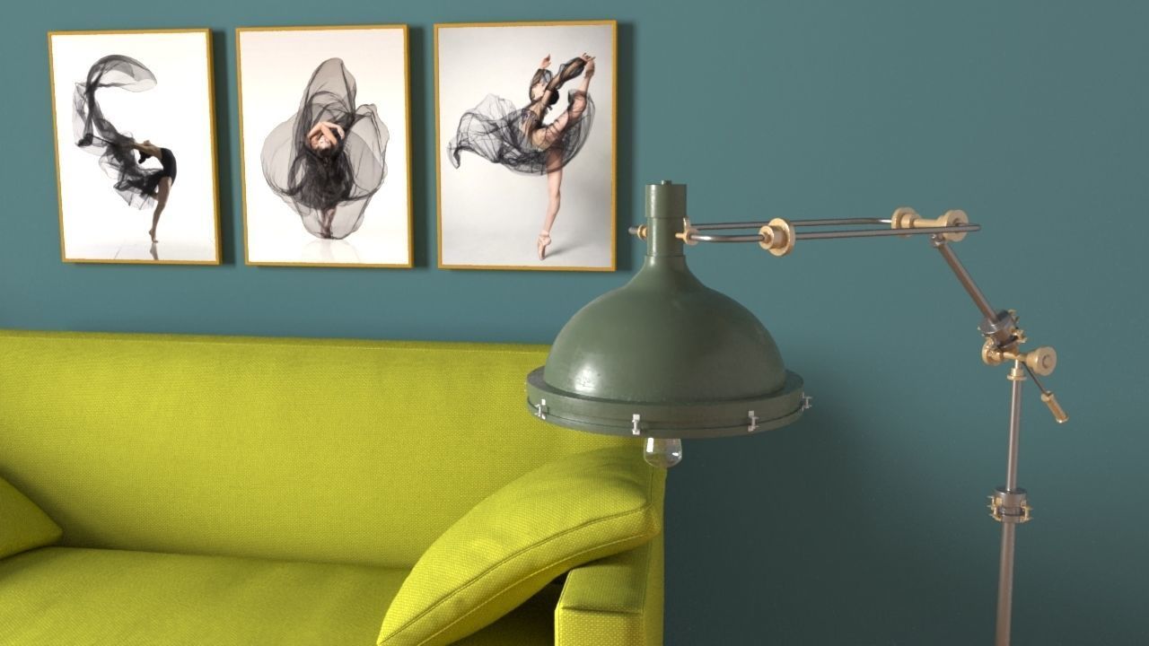 Modern Simple corner room 3d model 3D model_1