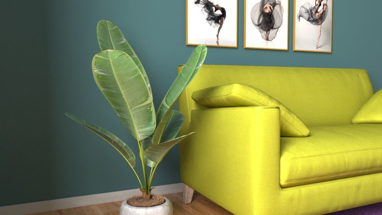 Modern Simple corner room 3d model 3D model_2