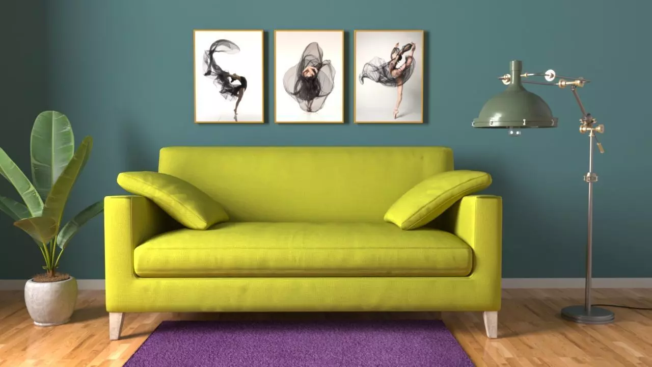 Modern Simple corner room 3d model 3D model_0