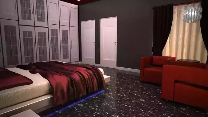 Bedroom Design V-ray Light